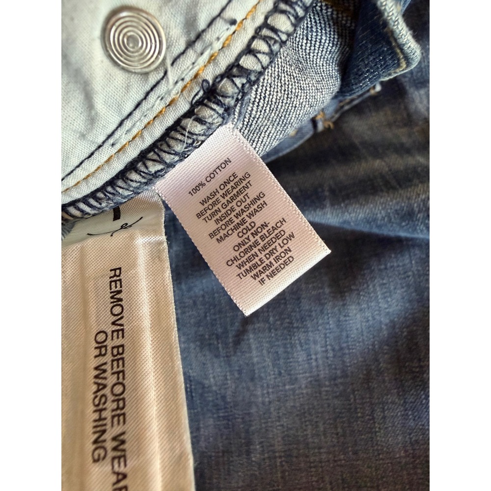 Ann Taylor Loft Boyfriend Jeans Distressed Ripped Blue Denim Button Fly Size 6 - Picture 5 of 12